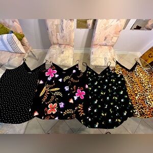 4 - Express silky adjustable spaghetti strap tank tops size L